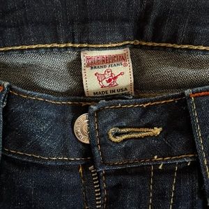 True Religion, size 30 - dark wash jeans. Tailored to fit a woman ~5’3” tall